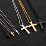 Children Silver Cross Pendant Necklace Stainless Steel Rose Jewelry