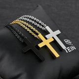 Children Silver Cross Pendant Necklace Stainless Steel Rose Jewelry