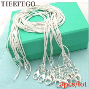 925 Silver 10pcs/Lot 16-30 Inch Snake Chain Necklace 1.2mm Charm Jewelry