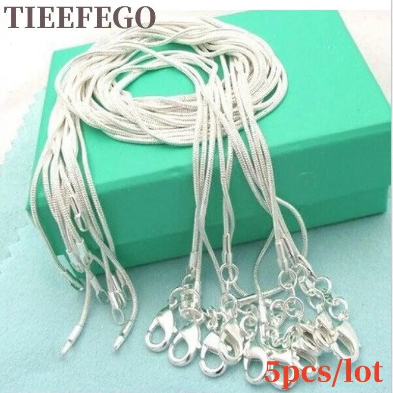 925 Silver 10pcs/Lot 16-30 Inch Snake Chain Necklace 1.2mm Charm Jewelry