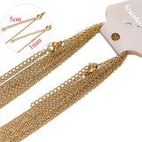 10pcs Stainless Steel Link Chains 45+5cm Bulk Necklaces DIY Crafts