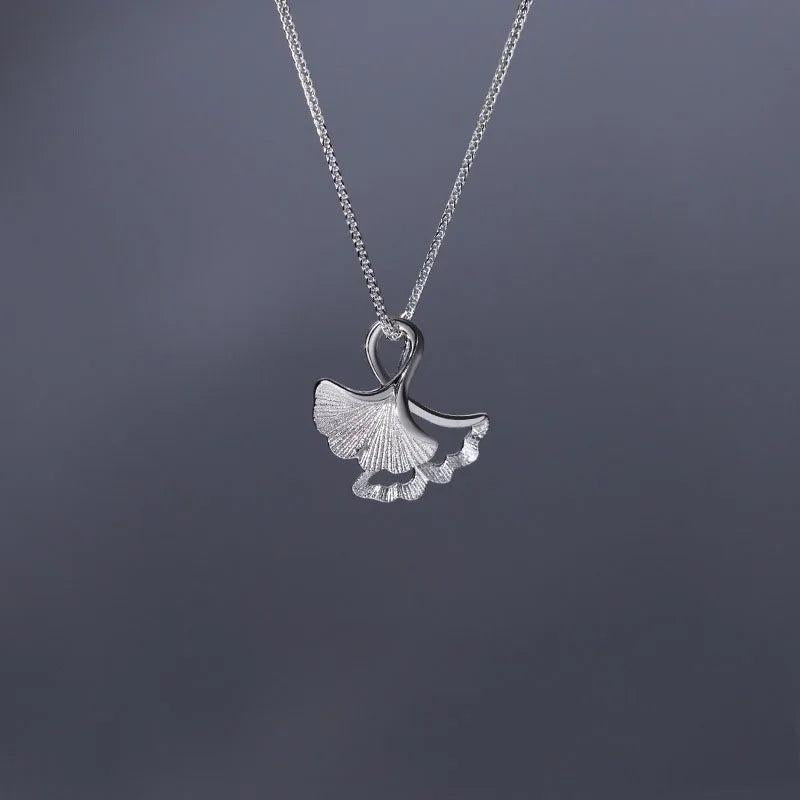 Silver Leaf Pendant Clavicle Chain Necklace for Women Golden Jewelry