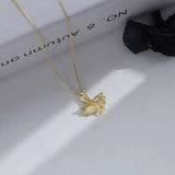 Silver Leaf Pendant Clavicle Chain Necklace for Women Golden Jewelry