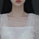 Silver Leaf Pendant Clavicle Chain Necklace for Women Golden Jewelry