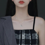 Silver Leaf Pendant Clavicle Chain Necklace for Women Golden Jewelry