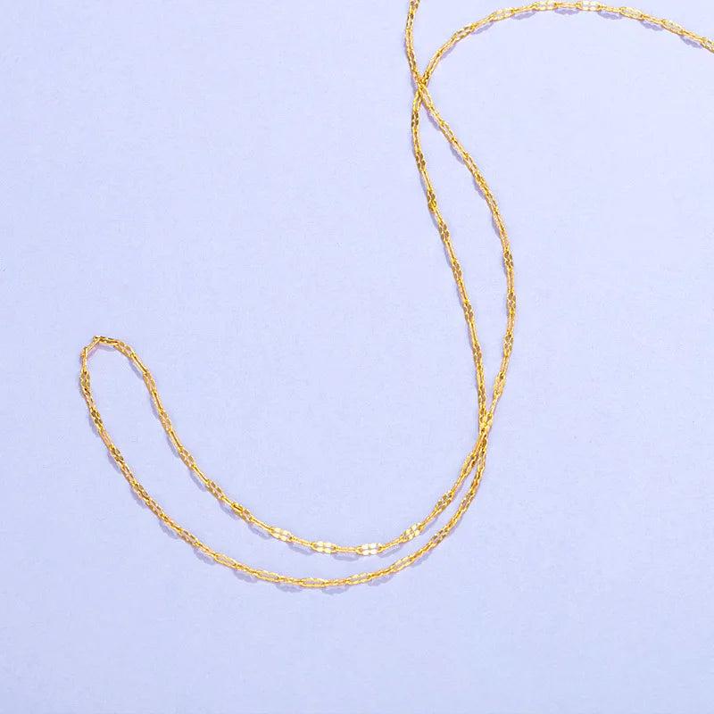 24k Gold Necklace for Women Charm Wedding Jewelry Gift