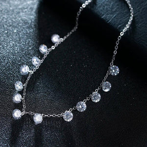 Zircon Star Platinum Short Chain Necklace Wedding Gift