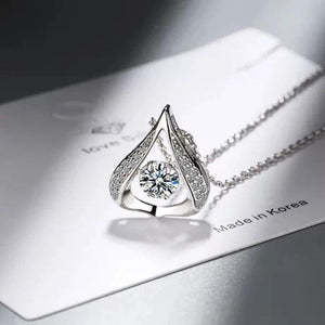 Moissanite Water Drop Pendant Necklace 925 Silver Chain Women Choker