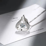Moissanite Water Drop Pendant Necklace 925 Silver Chain Women Choker