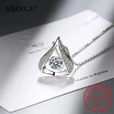 Moissanite Water Drop Pendant Necklace 925 Silver Chain Women Choker