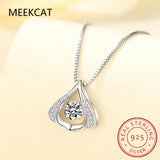 Moissanite Water Drop Pendant Necklace 925 Silver Chain Women Choker