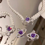 Korea Women Crystal Necklace Sets Rhinestone Pearl Jewelry