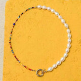 Bohemian Freshwater Pearl Necklace Bracelet Set