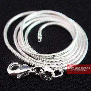 925 Silver Plated Snake Chain Necklace Lot x5
