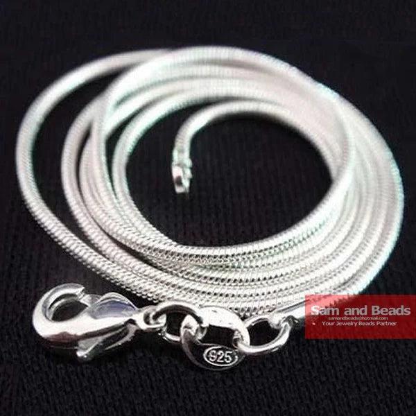 925 Silver Plated Snake Chain Necklace Lot x5