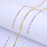 Stainless Steel Silver Plated Box Chain Necklace 47+4cm Extend Link