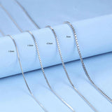 Stainless Steel Silver Plated Box Chain Necklace 47+4cm Extend Link