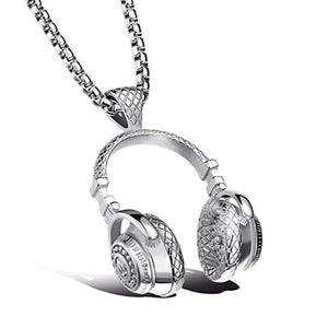 Stainless Steel Headphone Necklace Pendant Hip Hop Men's Classic Jewelry