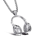 Stainless Steel Headphone Necklace Pendant Hip Hop Men's Classic Jewelry