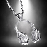 Stainless Steel Headphone Necklace Pendant Hip Hop Men's Classic Jewelry