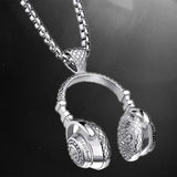 Stainless Steel Headphone Necklace Pendant Hip Hop Men's Classic Jewelry