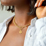 Initial Letter Necklace Women Stainless Steel Chain Jewelry Gift
