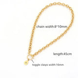 Initial Letter Necklace Women Stainless Steel Chain Jewelry Gift