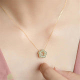Hetian Jade Plum Blossom Pendant Necklace 925 Sterling Silver Clavicle Chain
