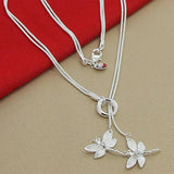 925 Silver Dragonfly Pendant Necklace Snake Chain Jewelry
