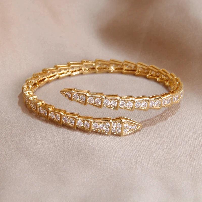 Crystal Snake Bangles & Bracelet Open Bangle Ins Jewelry