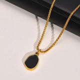 Men's Geometric Pendant Necklace, Box Chain Collar