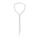 Adjustable Flat Snake Long Chain Necklace for Women