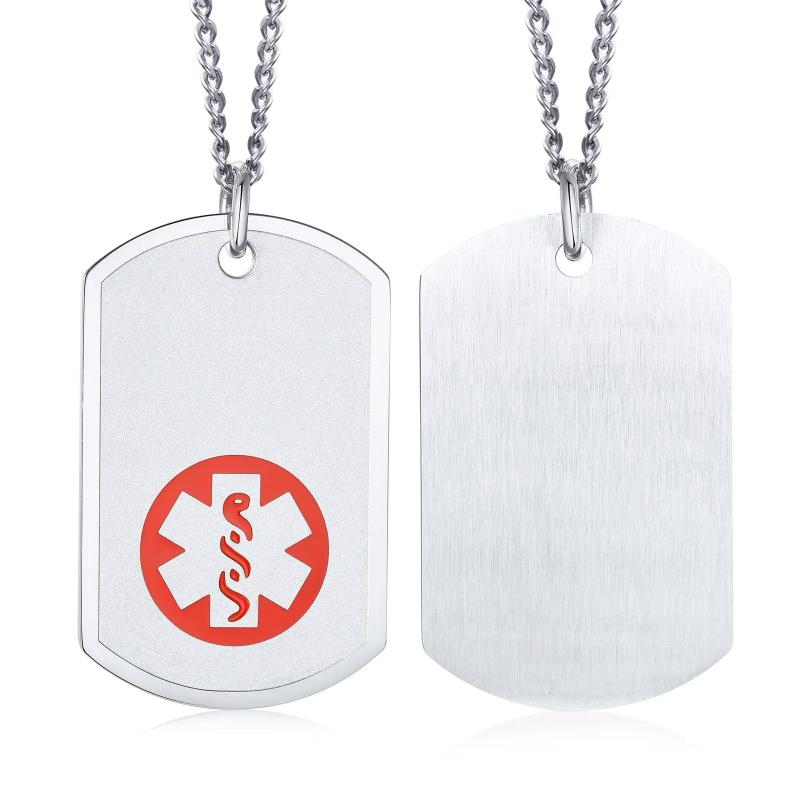 Personalized Medical Necklace, Stainless Steel ID Tag