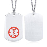 Personalized Medical Necklace, Stainless Steel ID Tag