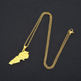Lebanon Map City Pendant Necklace Stainless Steel Men Women Gold/Steel