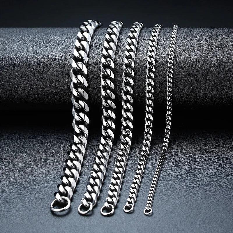 Men's Cuban Chain Necklace Tricolor Hip Hop Rock Style Jewelry