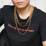 Men's Cuban Chain Necklace Tricolor Hip Hop Rock Style Jewelry