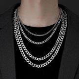 Men's Cuban Chain Necklace Tricolor Hip Hop Rock Style Jewelry