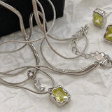 925 Sterling Double Layer Crystal Colour Necklace for Women Girl