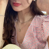 925 Sterling Double Layer Crystal Colour Necklace for Women Girl