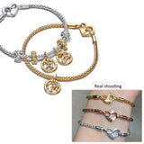 925 Silver Heart Bracelet Padlock Clasp Snake Chain for Women
