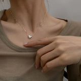 925 Silver Heart Necklace Women Fine Jewelry Wedding Gift