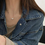 925 Silver Heart Necklace Women Fine Jewelry Wedding Gift