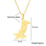 Pakistan City Map Pendant Necklace Stainless Steel Silver Charm