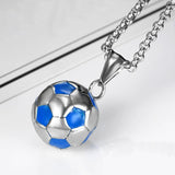 Stainless Steel 3D Soccer Football Basketball Charm Necklace Earrings