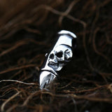Steel Soldier Bullet Skull Weapon Memorial Necklace Punk Rock Biker
