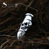 Steel Soldier Bullet Skull Weapon Memorial Necklace Punk Rock Biker