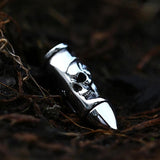 Steel Soldier Bullet Skull Weapon Memorial Necklace Punk Rock Biker