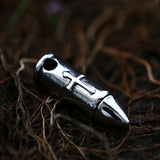 Steel Soldier Bullet Skull Weapon Memorial Necklace Punk Rock Biker