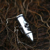 Steel Soldier Bullet Skull Weapon Memorial Necklace Punk Rock Biker